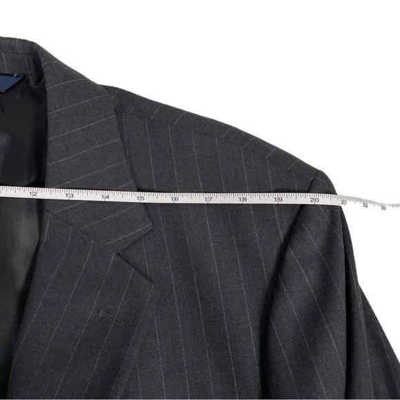 Brooks Brothers 346 Stretch Pinstripe grey Wool Sport Coat Blazer Mens Size 46L - Picture 6 of 9